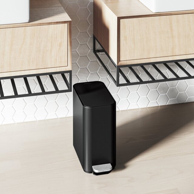Simplehuman 5L Slim Bathroom Pedal Bin - Black - image 1
