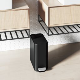Simplehuman 5L Slim Bathroom Pedal Bin - Black - thumbnail 1