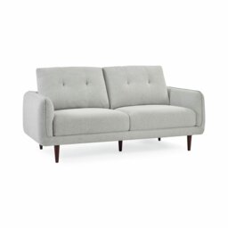 Julian Bowen Remy Fabric 3 Seater Sofa Metal Feet - Light Grey - thumbnail 2