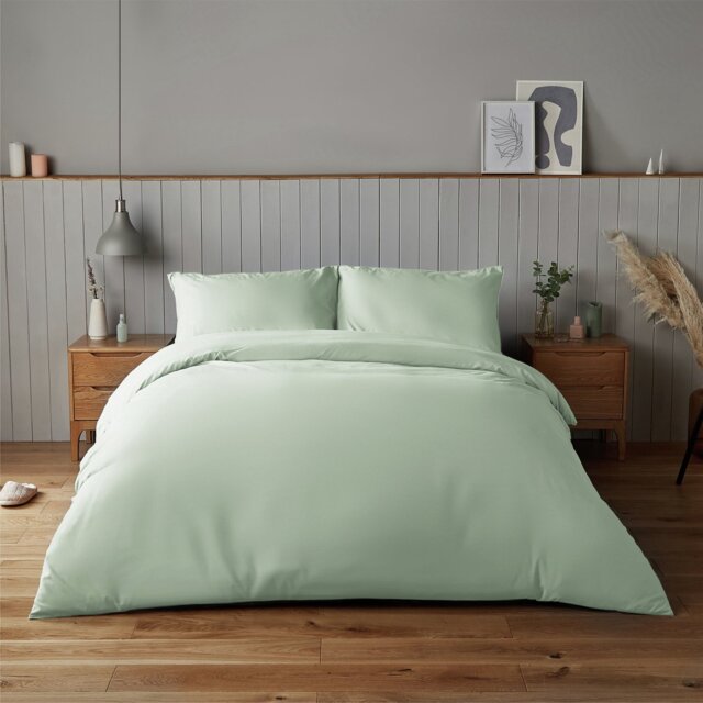 Silentnight Supersoft Sage Green Duvet Set - Double - image 1