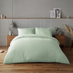 Silentnight Supersoft Sage Green Duvet Set - Double - thumbnail 1