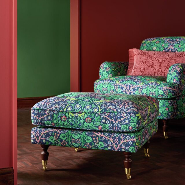 Habitat x Morris & Co. Merton Blackthorn Fabric Footstool - image 1