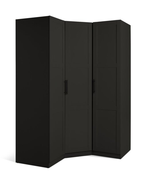 Habitat Munich Panelled Corner 3 Door Wardrobe - Anthracite - image 1