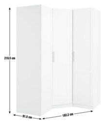 Habitat Munich Panelled Corner 3 Door Wardrobe - Anthracite - thumbnail 2