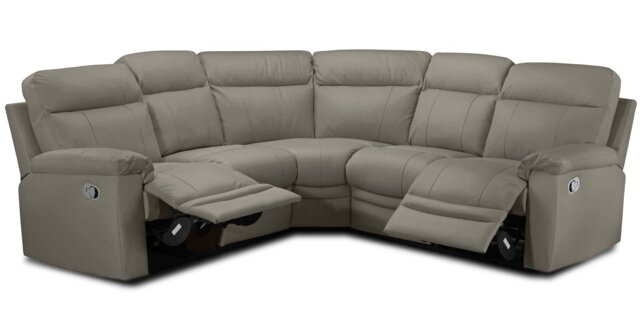 Argos Home Paolo Leather Manual Recliner Corner Sofa - Grey - image 1