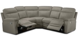 Argos Home Paolo Leather Manual Recliner Corner Sofa - Grey