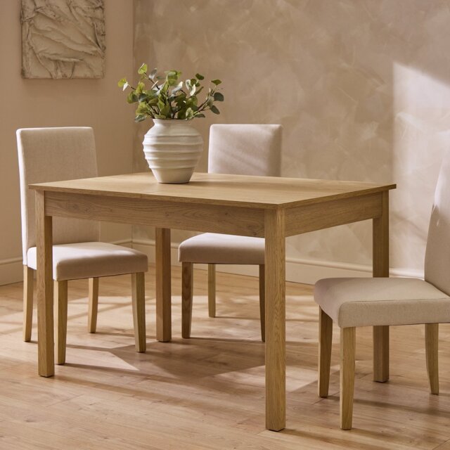 Argos Home Sendi Extend wood effect 4-6 Dining Table - Natural - image 1