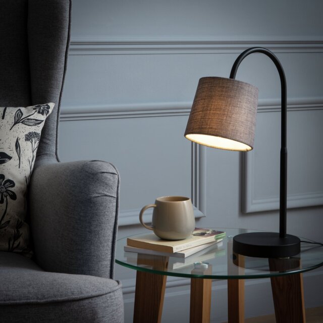 Argos Home Metal Table Lamp - Black & Grey - image 1