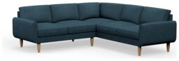 Hutch Plus Fabric Round Arm 5 Seater Corner Sofa-Aegean Blue - thumbnail 1