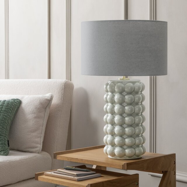 Habitat Bobble 61cm Ceramic Table Lamp Grey by Argos