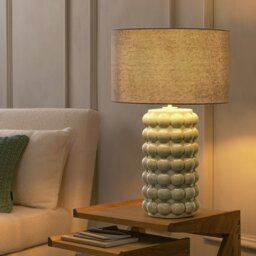Habitat Bobble 61cm Ceramic Table Lamp - Grey - thumbnail 2