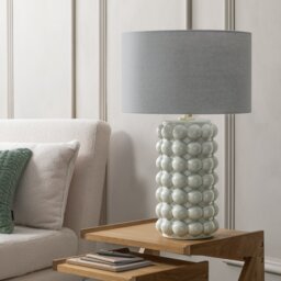 Habitat Bobble 61cm Ceramic Table Lamp - Grey - thumbnail 1