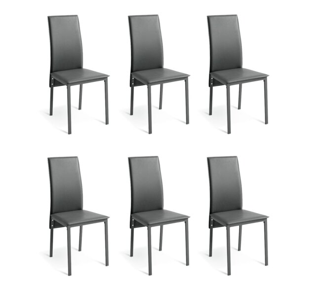 Argos Home 6 Lido Metal Dining Chairs - Grey - image 1