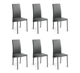 Argos Home 6 Lido Metal Dining Chairs - Grey - thumbnail 1