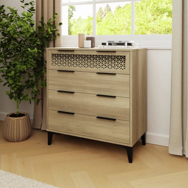 GFW Ezra 4 Drawer Chest - Oak - image 1