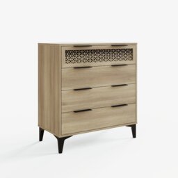 GFW Ezra 4 Drawer Chest - Oak - thumbnail 2