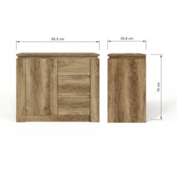GFW Canyon 1 Door 3 Drawer Sideboard - Natural - thumbnail 2