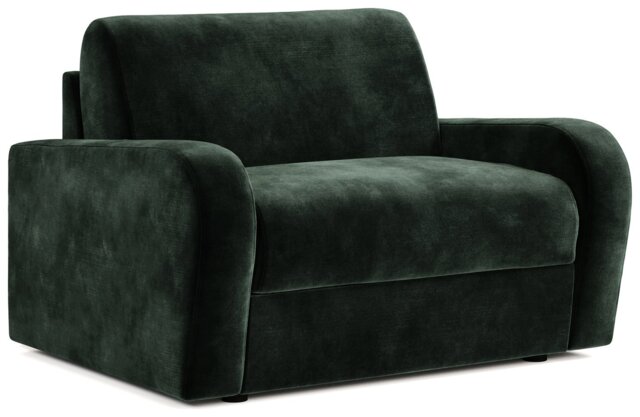 Jay-Be Deco Velvet Love Chair Sofa Bed - Dark Green - image 1