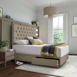 Silentnight Sassaria Kingsize 4 Drawer Divan Bed - Sandstone