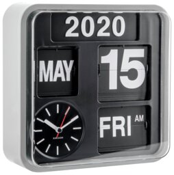Karlsson Mini Flip Wall Clock - Black & Silver - thumbnail 2