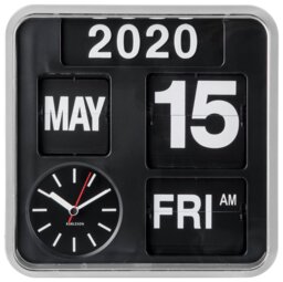 Karlsson Mini Flip Wall Clock - Black & Silver - thumbnail 1