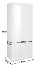 Legato 2 Door Mirrored Wardrobe - White Gloss - thumbnail 2