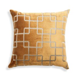 Habitat Chain Geo Velvet Jacquard Cushion - Gold - 43x43cm - thumbnail 2