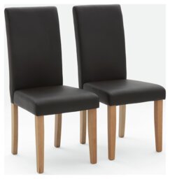 Argos Home Pair of Midback Dining Chairs - Chocolate - thumbnail 2