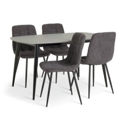 Argos Home Cobin Grey Dining Table & 4 Charcoal Chairs