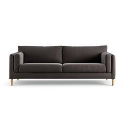 Habitat Newington Velvet 4 Seater Sofa - Grey - Ash Leg - thumbnail 1