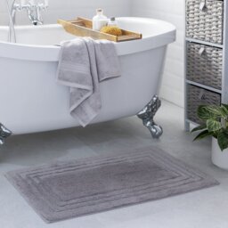 Habitat Deep Pile Bath Mat - Silver - thumbnail 2