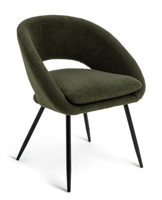 Habitat Hermione Boucle Dining Chair - Green