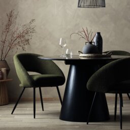 Habitat Hermione Boucle Dining Chair - Green - thumbnail 2