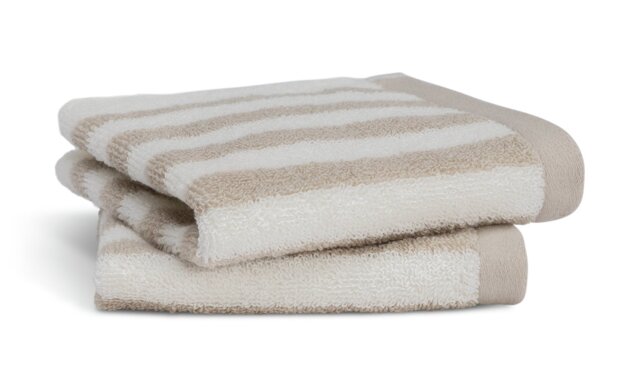 Habitat Oatmeal Stripe 2 Pack Face Cloth - image 1