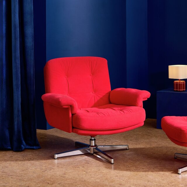Habitat Dawson Fabric Swivel Chair - Red - image 1