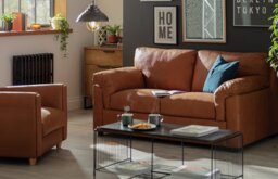 Habitat Florence Leather 2 Seater Sofa - Tan - thumbnail 2