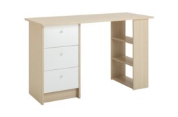 Argos Home Kids Malibu 3 Drawers Desk - White and Acacia - thumbnail 1