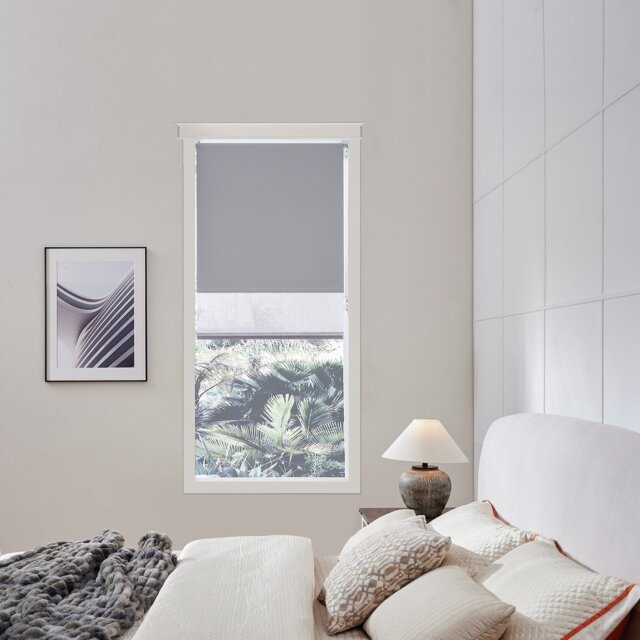 Little Black Book Blackout Double Grey Roller Blind - 80cm - image 1