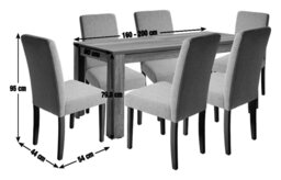Argos Home Preston Ext Oak Dining Table & 6 Cream Chairs - thumbnail 2