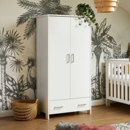 Obaby Nika Double Wardrobe - White - thumbnail 1