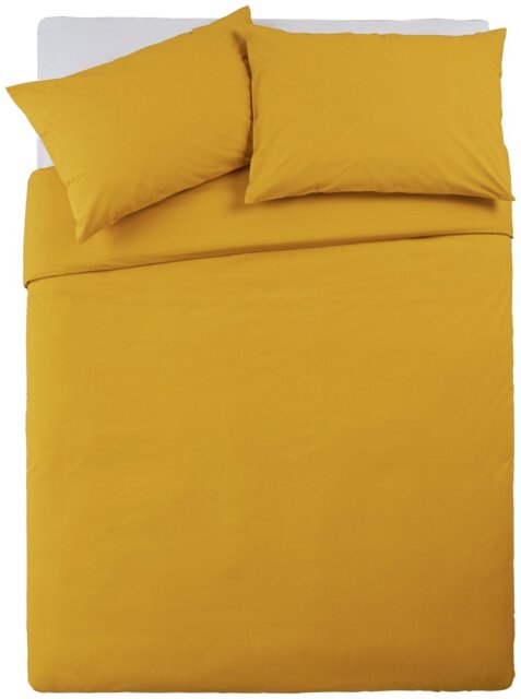 Habitat Cotton Rich 180 TC Plain Yellow Bedding Set - King - image 1