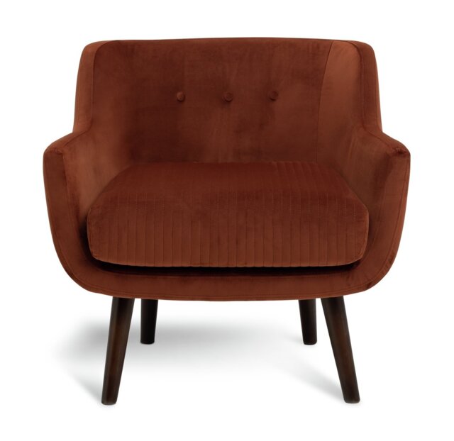 Habitat Nellie Velvet Chair - Rust Orange - image 1