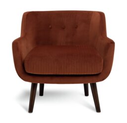 Habitat Nellie Velvet Chair - Rust Orange - thumbnail 1