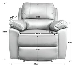 Argos Home Toby Faux Leather Manual Recliner Chair - Black - thumbnail 2