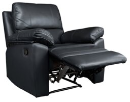 Argos Home Toby Faux Leather Manual Recliner Chair - Black - thumbnail 1