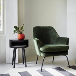 Habitat Celine Velvet Accent Chair - Green - thumbnail 2