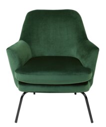 Habitat Celine Velvet Accent Chair - Green - thumbnail 1