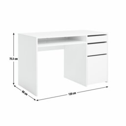 Argos Home Pepper 2 Drawer Large Office Desk - Grey - thumbnail 2