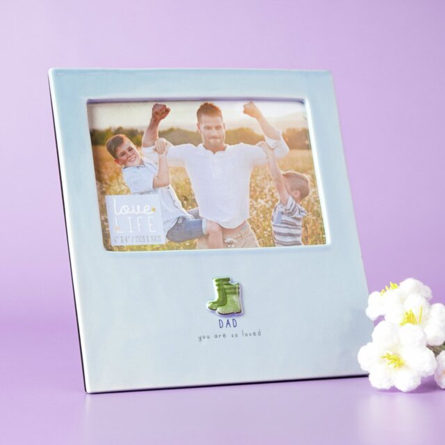 """Widdop Love Life Ceramic Photo Frame 4"""" x 6"""" - Dad""" - image 1