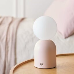 Argos Home Steel Opal Ball Rechargeable LED Table Lamp -Pink - thumbnail 2